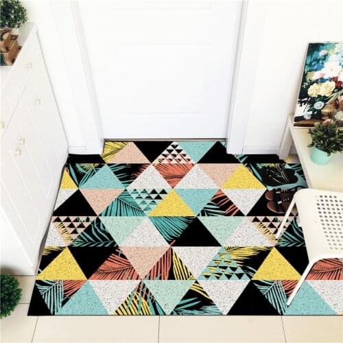 Entrance Doormat Silk for Bathroom Toilet Free Cutting Carpets Non-Slip Hallway Area Rugs Mud-removing Sand-stripping Floor Mat