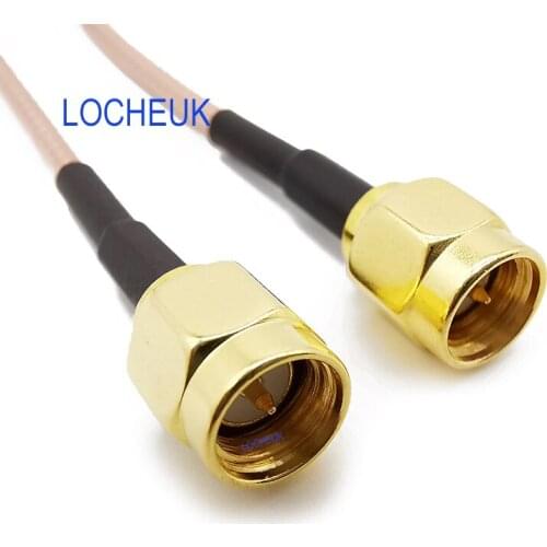 SMA Male Plug to SMA Male Plug WiFi Antenna Cable RF RG316D Double Shield Silver Low Loss Wire Coaxial Cable 7/10/15/20/30/50CM
