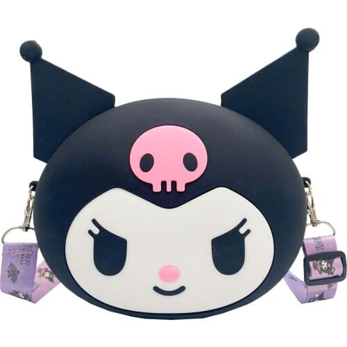 Kuromi cartoon silicone bag childrens shoulder messenger coin purse girl woman mobile phone bag cute lipstick storage bag