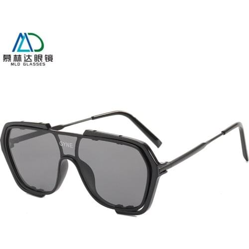 Big rectangle sunglasses women men 2021 brand designer ladies fashion oversized shades black clear yellow oculos de sol feminino
