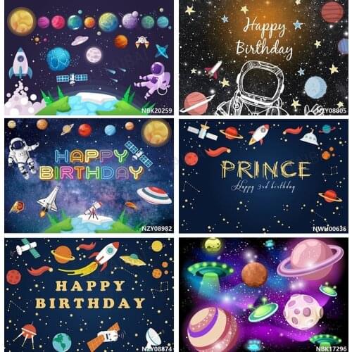 Space Astronaut Newborn Photo Backgrounds Universe Planet Earth Moon Baby Shower Birthday Photography Backdrops Photo Studio