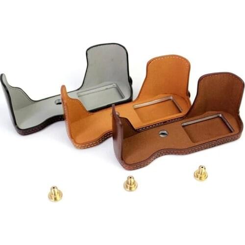 Camera Bag Bottom Case For Olympus OM-D E-M10 Mark II EM10II EM10 II E-M10II PU Leather Half Body Set Cover With Battery Opening