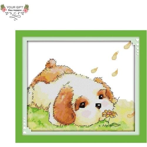 Your Gift DA078 14CT 11CT Counted and Stamped Home Decor The Dog Smells Needlework Needlepoint Embroidery DIY Cross Stitch kits