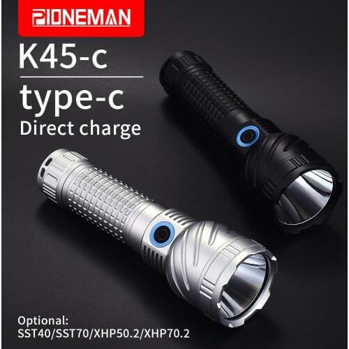 Pioneman K45-c Flashlight Type-c Quick charge Practical flashlight Optional LED SST70/XHP50.2/XHP70.2