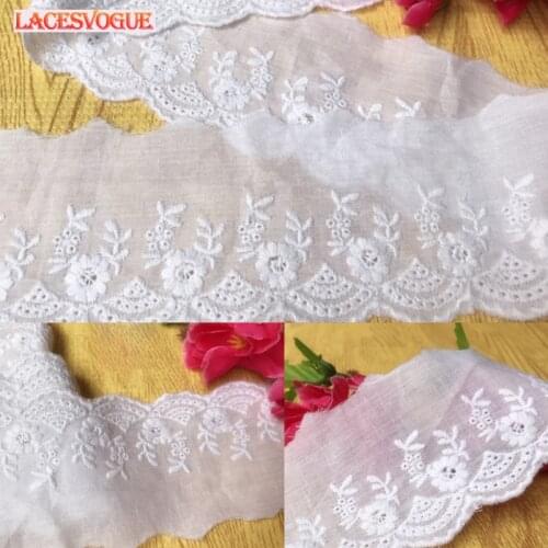 28yards 6cm Cotton embroidery lace fabric Garment needlework sewing Patchwork DIY Handmade accessories Clothes decoration 698
