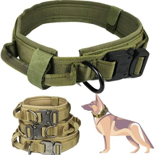 High Quality Dog Collar Harness Leash Outdoor Tactical Adjustable Nylon Large Pet Traction Collar Pet for Hunting Traing