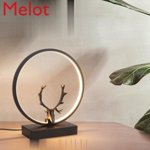 High-End European Antlers Led Table Lamp Bedroom Bedside Lamp Simple Modern Creative Romantic Living Room Decorative Table Lamp