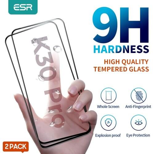ESR 2Pcs Screen Protector for Redmi K30 Tempered Glass Full Cover Film HD Anti Blue-ray Glass for Xiaomi Mi Redmi K30 K30 Pro