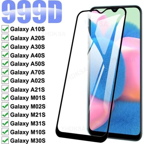 999D Safety Tempered Glass For Samsung Galaxy A10 A20 A30 A40 A50 A70 A02 A21 Screen Protector M01 M02 M21 M31 M10 M30 Film Case