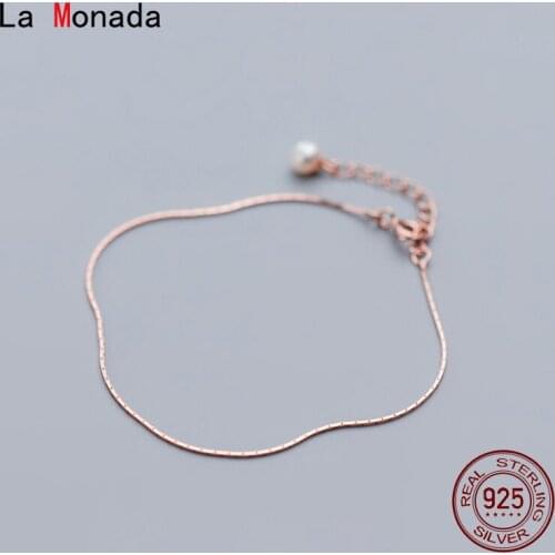 La Monada Pearl Bracelets For Women Silver 925 Sterling Jewelry Fine 925 Sterling Silver Womens Bracelet Accessoire Female