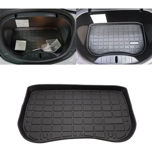 1pc Car Front Rear Trunk Mat Black Protective Pad for Tesla Model 3 Durable Waterproof Rear Trunk Cushion Car Interior Accessory