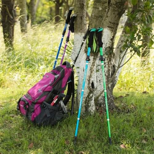 1 pcs Outdoor Fold cane Trekking pole Walking Stick For Nordic Walking Hiking Antishock Walking Stick Or Elderly Rock Climbing