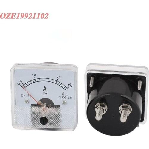 1PC Pointer Needle 0-1A 2A 3A 5A 10A 15A 20A 30A 50A Current Tester Panel Analog Ammeter 50mm x 50mm DH-50