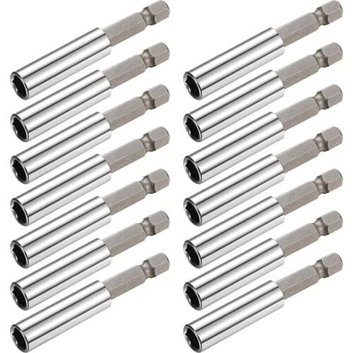 15Pcs Extension Socket Drill Bit Holders Screwdriver Extension Socket Drill 1/4 Inch Hex Shank in 60 mm