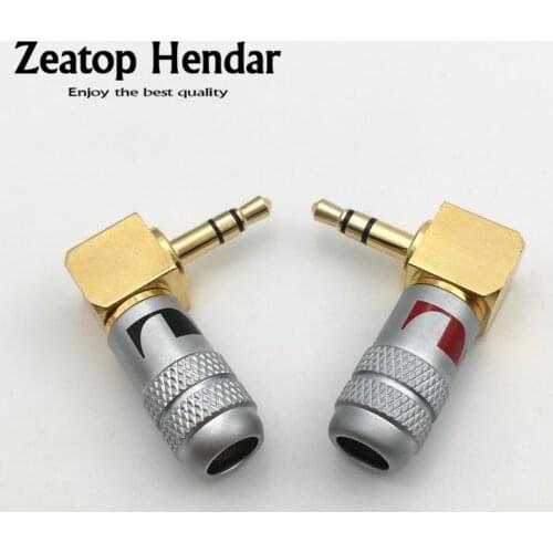 2Pcs Nakamichi Right Angle 3.5 Male Stereo Plug 3.5mm L Shape Jack 90 Degree Adapter for DIY Earphone Headphone Audio Connector