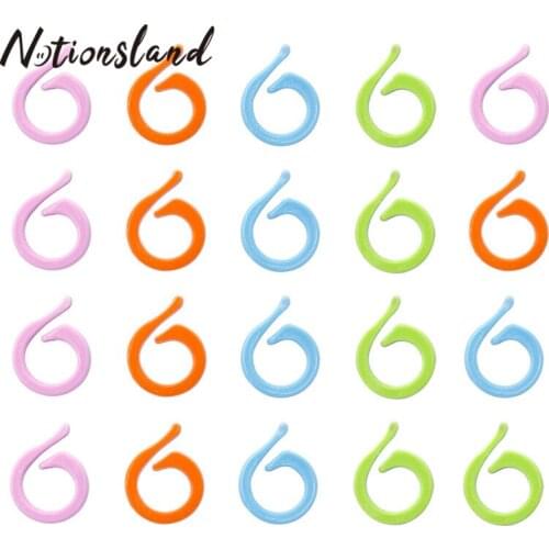 20/40pcs Opening Counting Ring Mini Crochet Locking Markers Plastic Locking Stitch Markers Needle Clip Hook DIY Knitting Tools