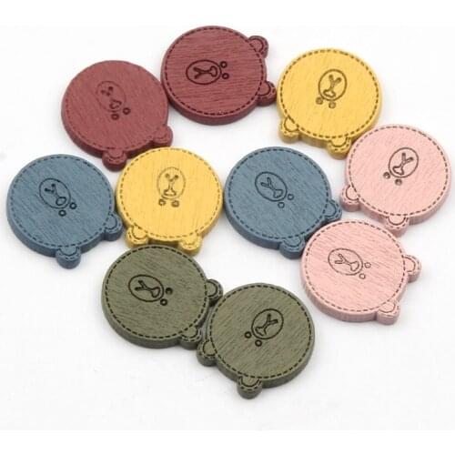 20pcs Mixed Bear Wood Slice Craft Scrapbooking Embellishments DIY Home Party Decor Baby Wooden Ornaments 19x20mm