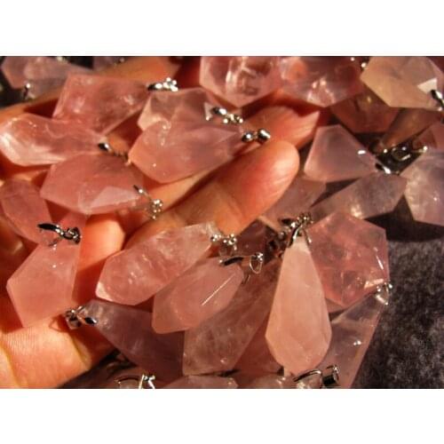 50 natural rose quartz crystal pendant reiki