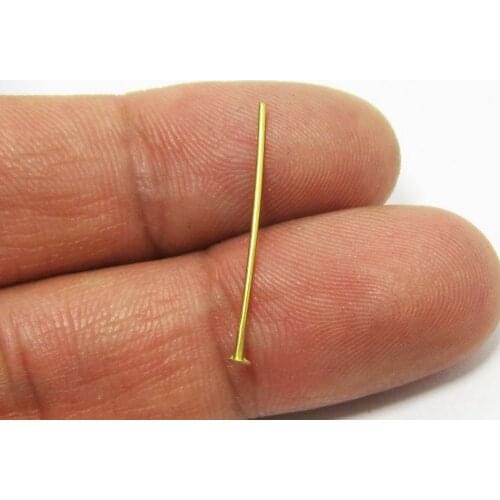 Brass head pin 18x0.7mm Raw brass beading pins R677