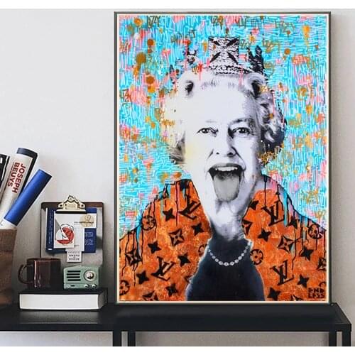 5D DIY Diamond Painting Graffiti Pop Art UK British Queen Embroidery Full Drill Cross Stitch Kits Picture Rhinestone Home Decor