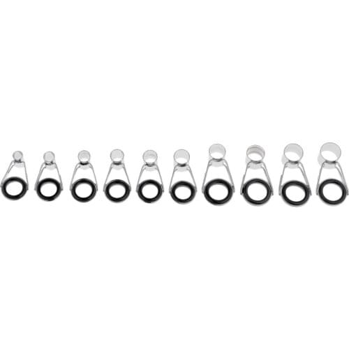 75pcs Casting Fishing Rod Guides Tip Top Replacement Set Spinning Rod Guides