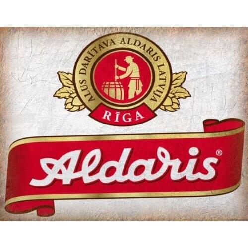 ALDARIS BEER RIGA VINTAGE ADVERTISING METAL TIN SIGN POSTER SIGN