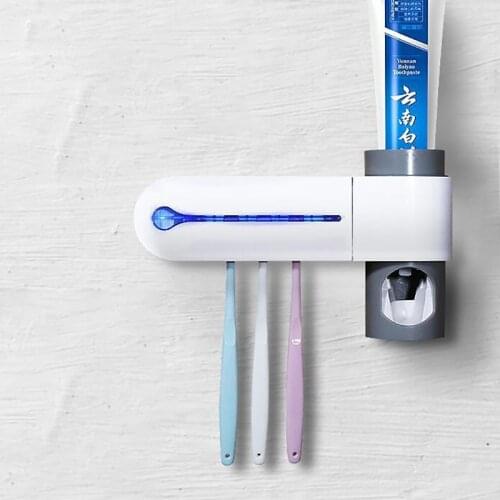 Automatic Toothbrush Holder Punch-Free Wall Mounted Toothbrush Storage Rack 2 In 1 Durable Multifunction Toothbrush Holders