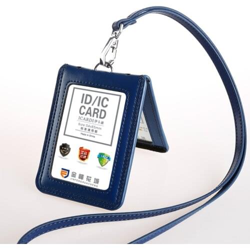 Business card holder keychain Cowhide Badges set id card holder with lanyard card holder Stationery organizer photocard holder