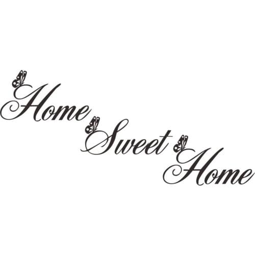 Home Sweet Home Quote Wall Decal Sticker Removable DIY Vinyl Wall Decor Art Mural for Living Room Bedroom Family Decor Elegant