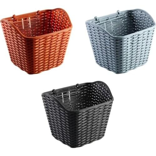 Electric Car Folding Bicycle Basket Front Plastic Basket With Cover Cycling Mountain Road Bike Bicycle Basket Bike Accessories