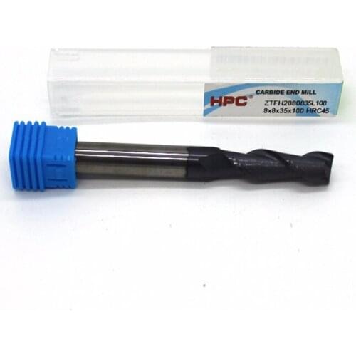 Router bit 8*8*100with 2 flutes HRC 45 square flatted mill cutter tungsten carbide end mills CNC machine milling tools