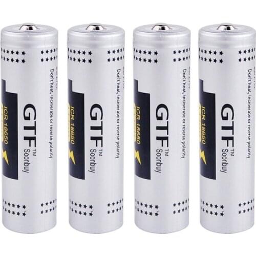 GTF 3.7V 18650 Battery 3000mAh Real Power Capacity Li-ion Rechargeable Pointed Battery For Flashlight Torch Drop shipping Cells