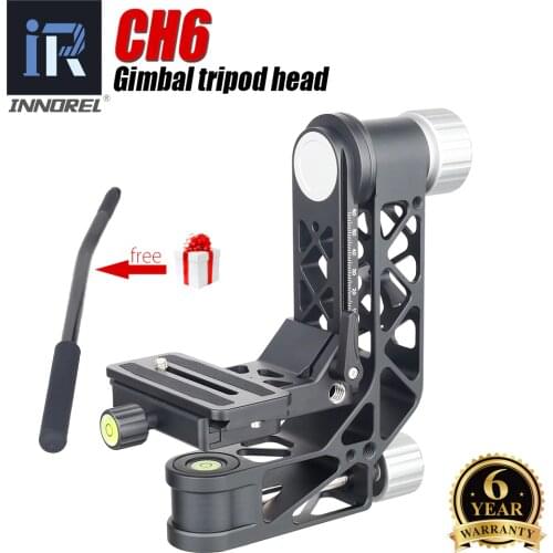 INNOREL CH6 Gimbal Panoramic Tripod Head with Quich Release Plate for Telescope 360°Rotation High Precision CNC,Max Load 25KG