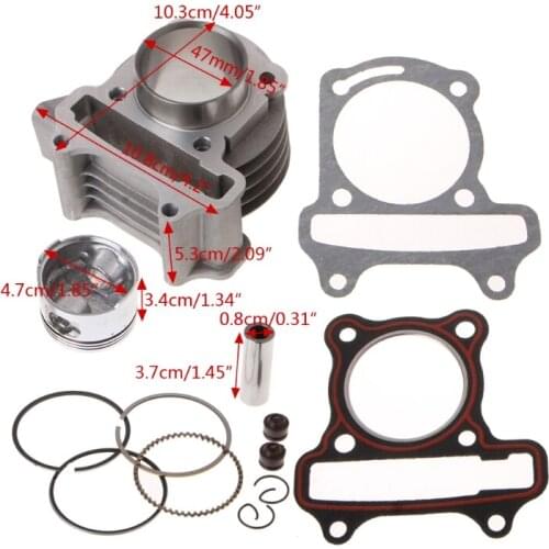 652F 47mm Big Bore Cylinder Piston Kit Rings For Scooter Moped GY6 50 60 80 139QMB