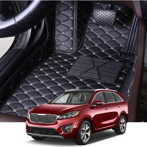 For Kia Sorento Prime UM 2016-2019 5 Seats Car Floor Mat Set Leather Cover Mat Styling Foot Protector Pad Automobile Accessories