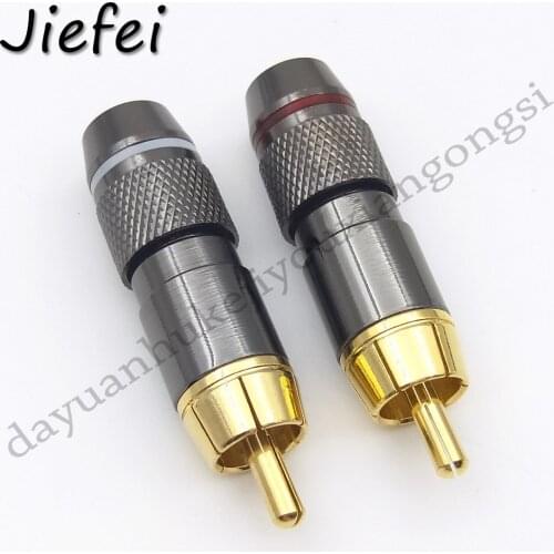 50pcs Copper RCA Plug Gold Plated Audio Video Adapter Connector New