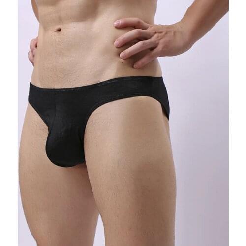 Mens Briefs Transparent Ice Silk Underwear Sexy Perspective Easing The Code Pair Of Drawers