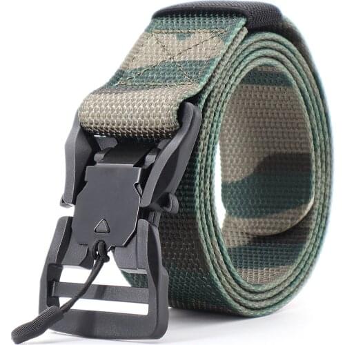 Mens Genuine Tactical Belt Hard PC Quick Release Magnetic Buckle Military Belt Fashion casual Nylon Sports Accessories