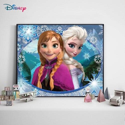 Disney 5Ddiamond painting cartoon cross stitch full circle diamond embroidery Frozen Princess exquisite decoration Diy Elsa Anna