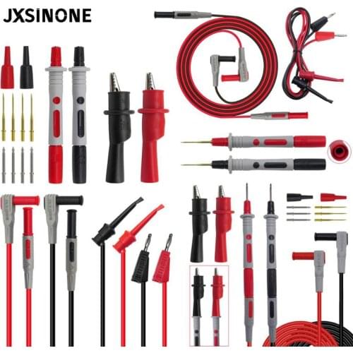JXSINONE P1308B 18PCS Test Lead Kit 4MM Banana Plug To Test Hook Replaceable Multimeter Probe Test Wire Probe Alligator Clip
