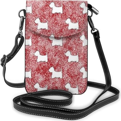 NOISYDESIGNS 2021 Spring Summer Mini Cross-body Mobile Phone Shoulder Bag PU Leather Female Westie Bag Shoulder Flap Purses