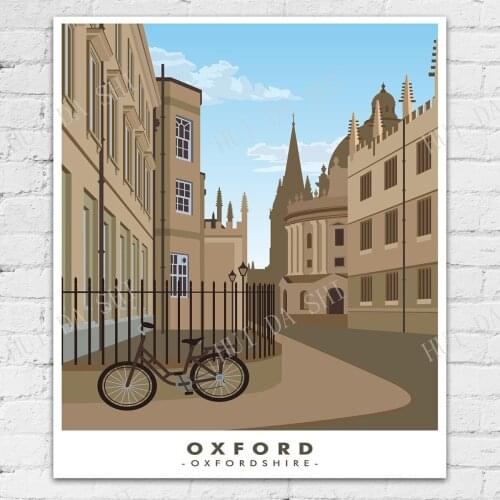 Oxford Travel Poster Oxford University Graduate Gift