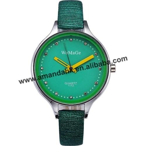Wholesale New WoMaGe 1172 Rhinestone Big Number Watch Women Girl Boy Style Students Leather Wrist Watches Man Sport Watches