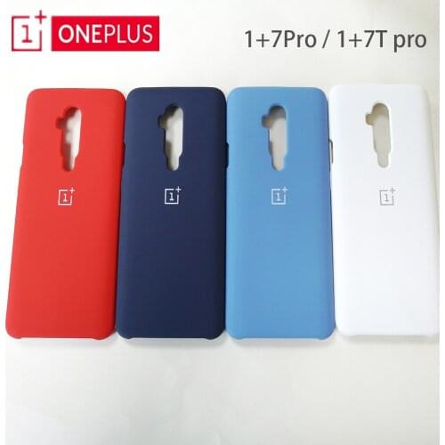 Original oneplus 7T Liquid Silicone Soft Case for Oneplus 7 7T pro Solid slim soft back cover One plus 7 7 pro Oneplus 7T Case