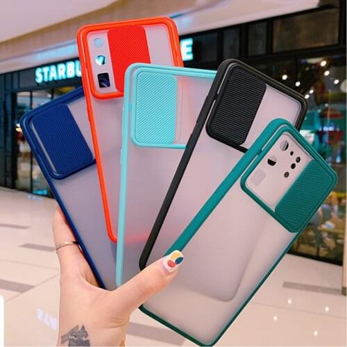 Slide Camera Lens Protection Shockproof Phone Case For Samsung Galaxy S20 Plus Ultra S20+ S20 Matte Transparent Soft Back Cover