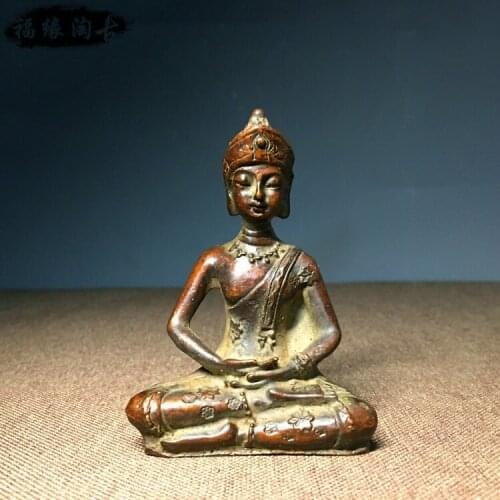 Christmas Collection of bronze antiques Buddhist statues of Sakyamuni in ancient pure copper