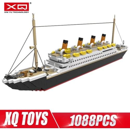 HB PG15005 Movie Toys 1088PCS The MOC Royal Cruise Steam Ship Model Building Blocks Assembly Bricks Kids Christmas Gifts