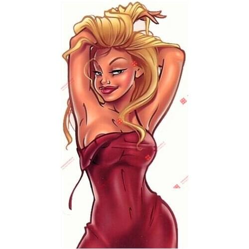 SEXY BLONDE SEX BOMB Cherry Bomb IN A RED DRESS Scooter STICKER/VINYL Car DECAL Car Decal Decoration Laptop