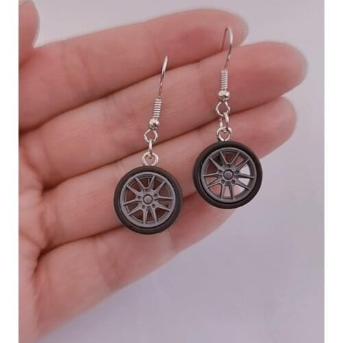 Tire Earrings Resin for women trinket Mini cute car Tire Earrings pendant fashion cute Earrings gift girlfriend