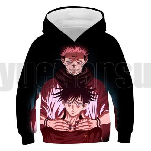 Anime Jujutsu Kaisen Gojo Satoru Hoodies Hip Hop Pullover Kids Coat Streetwear 3D Print Children Sweatshirt Oversized Boy Hoodie